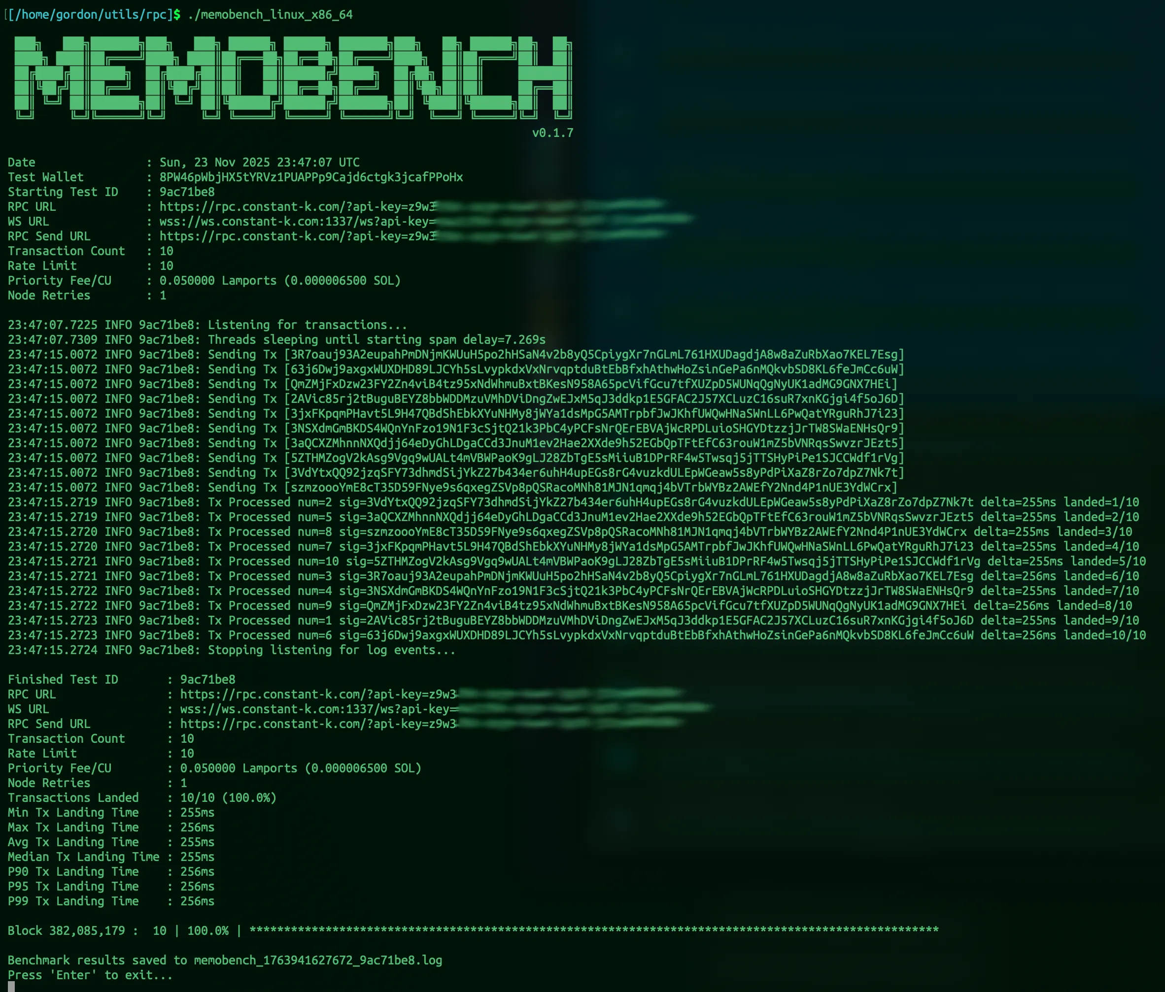 constant•k weekly memobench test