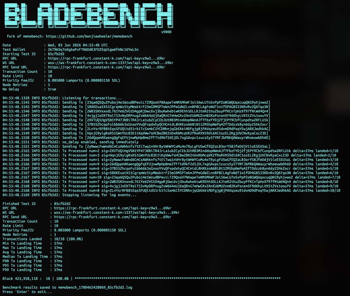 constant•k weekly memobench test
